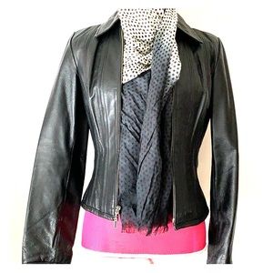 Leather fitted jacket